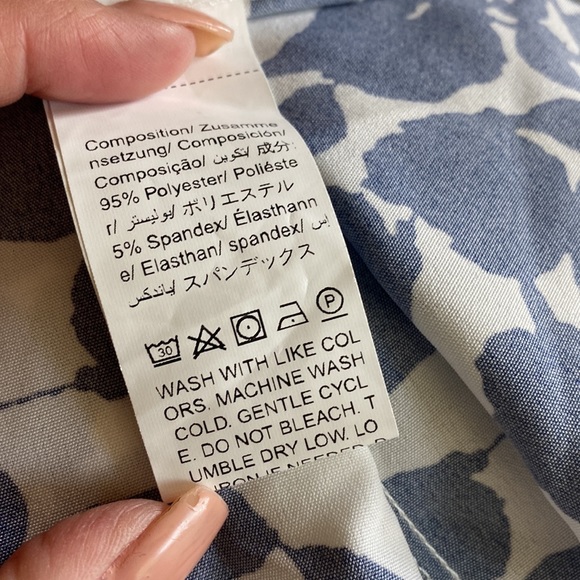 Blue & White Off the Shoulder Dress - L - Picture 5 of 6